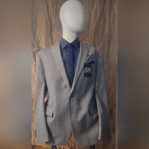 Men's two piece suit grey pin stripe